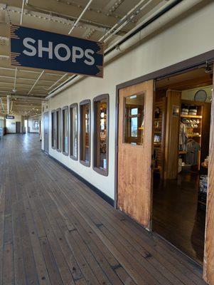 Shops sign just outside Portside Marketplace