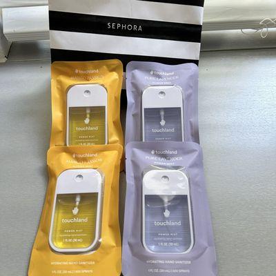 Touchland hand sanitizer scented Yellow mango Purple Lavender
