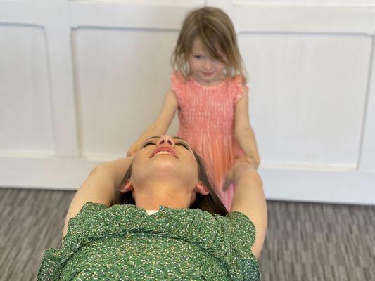 The kiddos enjoy playing doctor. Tinsley is an amazing 3 year old doctor.