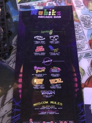 Game Themed Drink Menu!