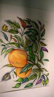 11x14 color pencil drawing by me Geraldine benfante member of the Jackson heights art club