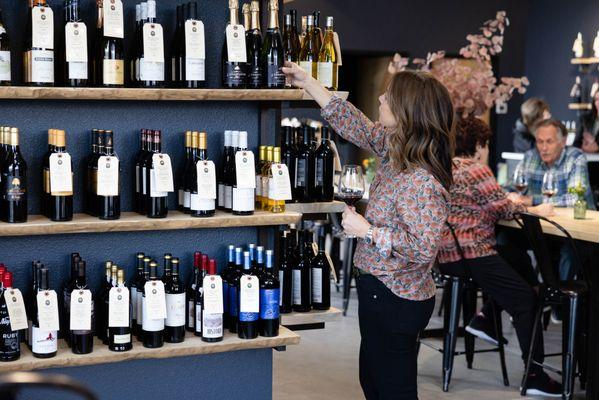 Browsing the150+ bottles in our shop