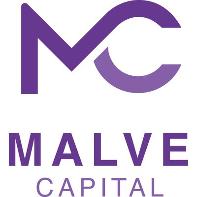 Modern purple "MC" monogram with "MALVE CAPITAL" text -- a clean, professional logo symbolizing trust and innovation in privat...