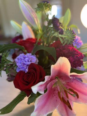 Lily and rose bouquet. Unbelievably fresh and fragrant.