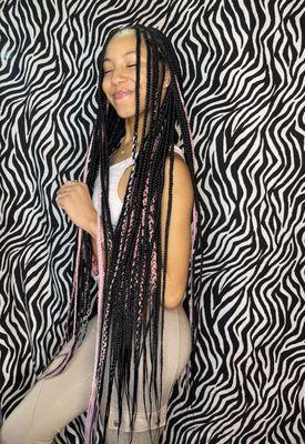 Pink braids
