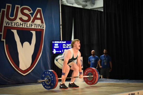 Denali S. lifting at 2016 Youth National Championships, Austin, TX.