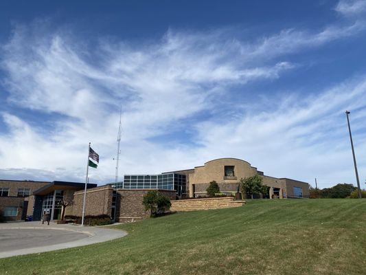 View from park of police station