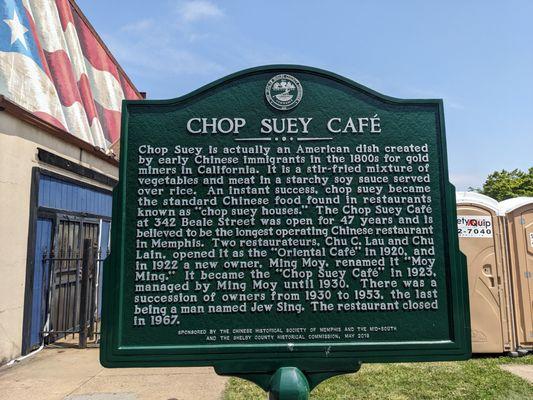 Chop Suey Café Historical Marker, Beale Street, Memphis