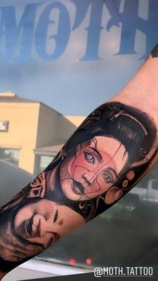 Beautiful woman portrait Done by Austin CW at Moth Tattoo