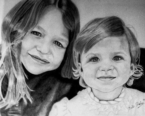 "Mario and Melissa". 18"x 24" Graphite on archival quality paper