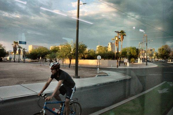 View From Streetcar Window on Cushing Street