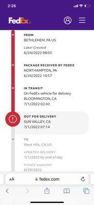 Check out the red warning mark when it's out for delivery lol, like a check engine light on your car It's almost like they know they suck