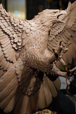 My latest sculpture in progress, a life sized bald eagle. He will be cast in bronze soon.