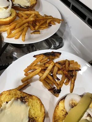 The amount off French fries in the plates was a order and they charge in Total 8.14 .thats a full order?????