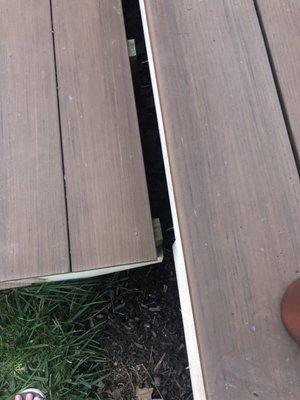 The steps are separated from the deck. Calling them to see if they will come fix it.