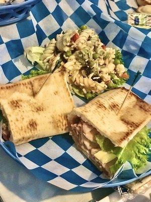 Turkey & Brie wrapped in flat bread