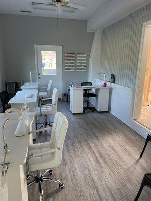 The Nail room, very clean and aesthetically pleasing!