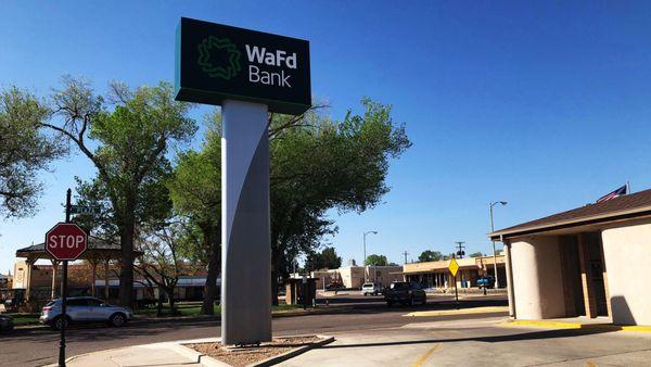 Photo of the WaFd Bank Branch location in Socorro, New Mexico. Located at 201 Plaza Street, Socorro, NM 87801