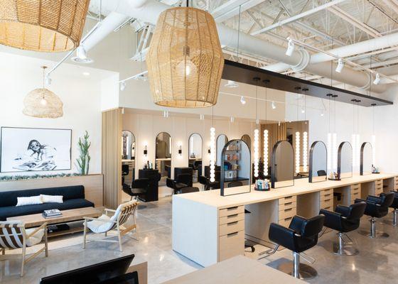 Main styling floor at Modish Salon