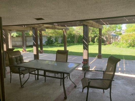 Shaded patio