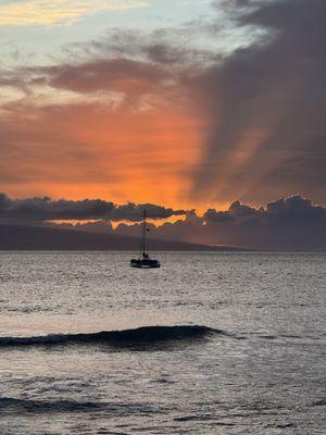 Sunset with ceviche we had!!!