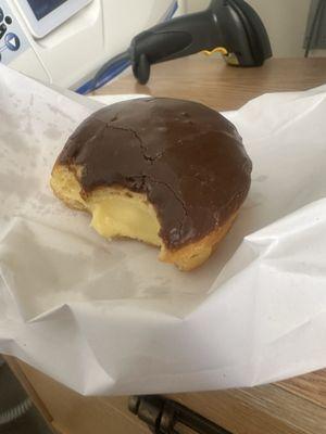 Chocolate cream filled donut... so fluffy and fresh, great friendly service. They also had a breakfast croissant that looked amazing