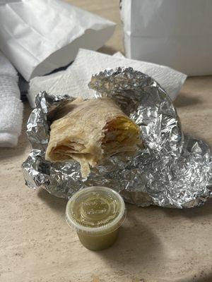 Bacon breakfast burrito