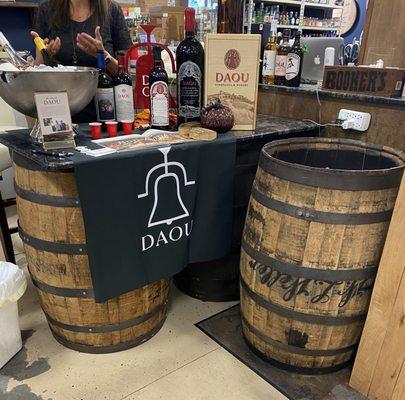 Wine tasting setup for DAOU wines.