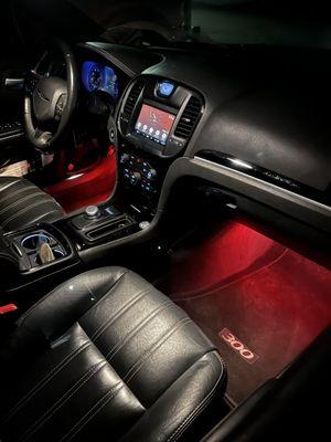 Red lights in footwells