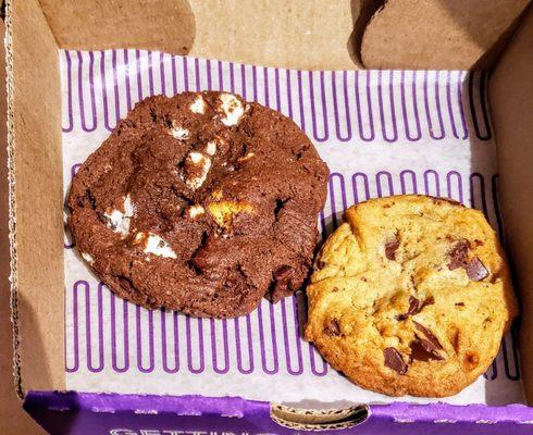 S'mores Cookie and Chocolate Chunk Cookie at Insomnia Cookies New Haven