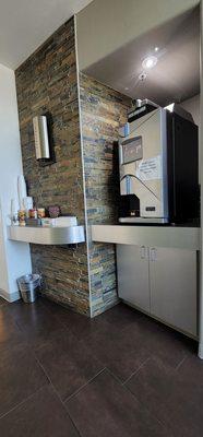 Coffee and other hot beverages available