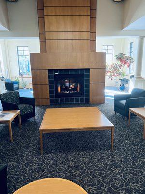 Cozy fireplace to read a book