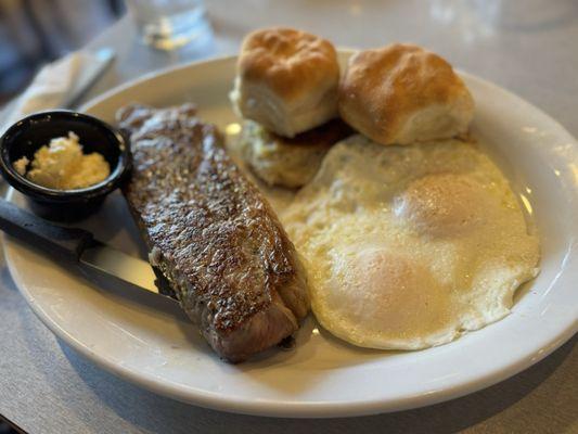 Steak and eggs