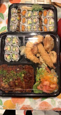 Pork Katsu Bento Box and Roll Lunch Special