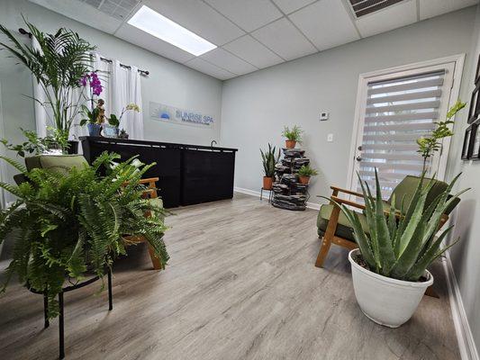 Relax in our spa waiting room