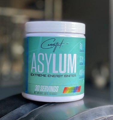 We now offer Asylum pre-workout. Flavors are Rainbow Sour Belt and Straw-Melon