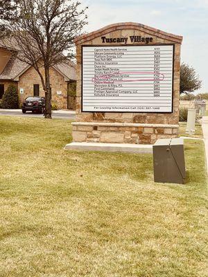 We are located in Tuscany Village in Suite F-703