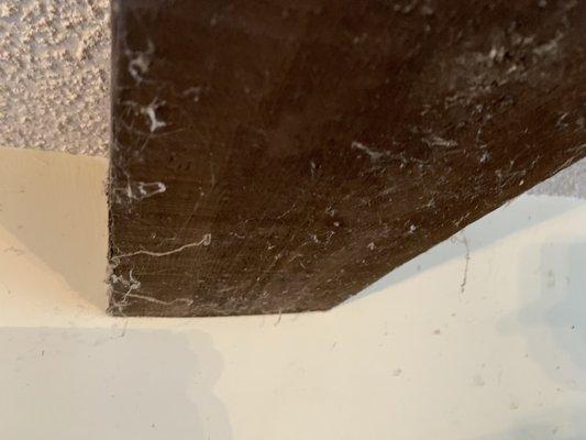 Ceiling beam in kitchen.