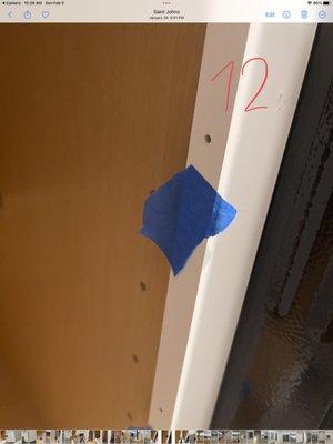 Random holes in the cabinet frame.