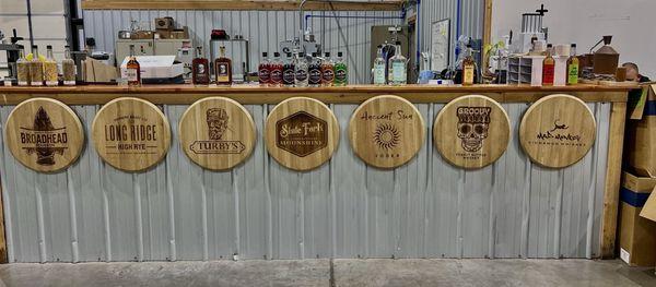 Display inside distilling area