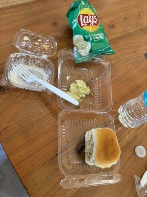 One of my tuna salad sliders. I ate the second one!