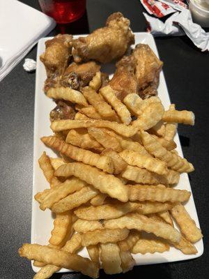 Lemon pepper wings and fries