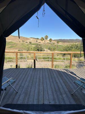 View from the inside of our tent