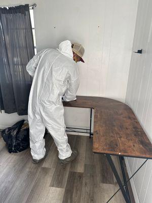 Disinfecting surfaces.