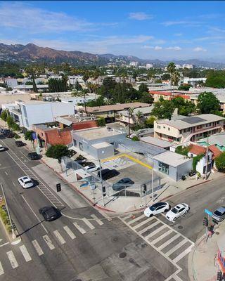 NEW retail campus located at 900 N Fairfax Ave. On-site parking entrance on Willoughby Ave