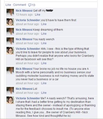 Comments the owner posted when he saw my review on facebook