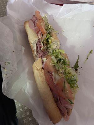 Italian: solid version with an array of Italian meats including capicola, mortadella, and others with the classic oil and vinegar. 4 stars