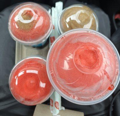 Cherry and coke slurpees