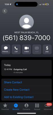 Not even four minutes of lies on the phone