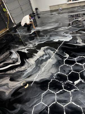 This is a custom resin metallic floor more of a exotic look